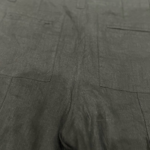 [6P]Talbots Charcoal Irish Linen Crop Pants Capris Drawstring Zip NWOT - Picture 9 of 10